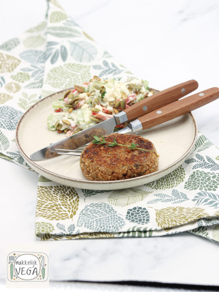 Vega burger met paddenstoelen