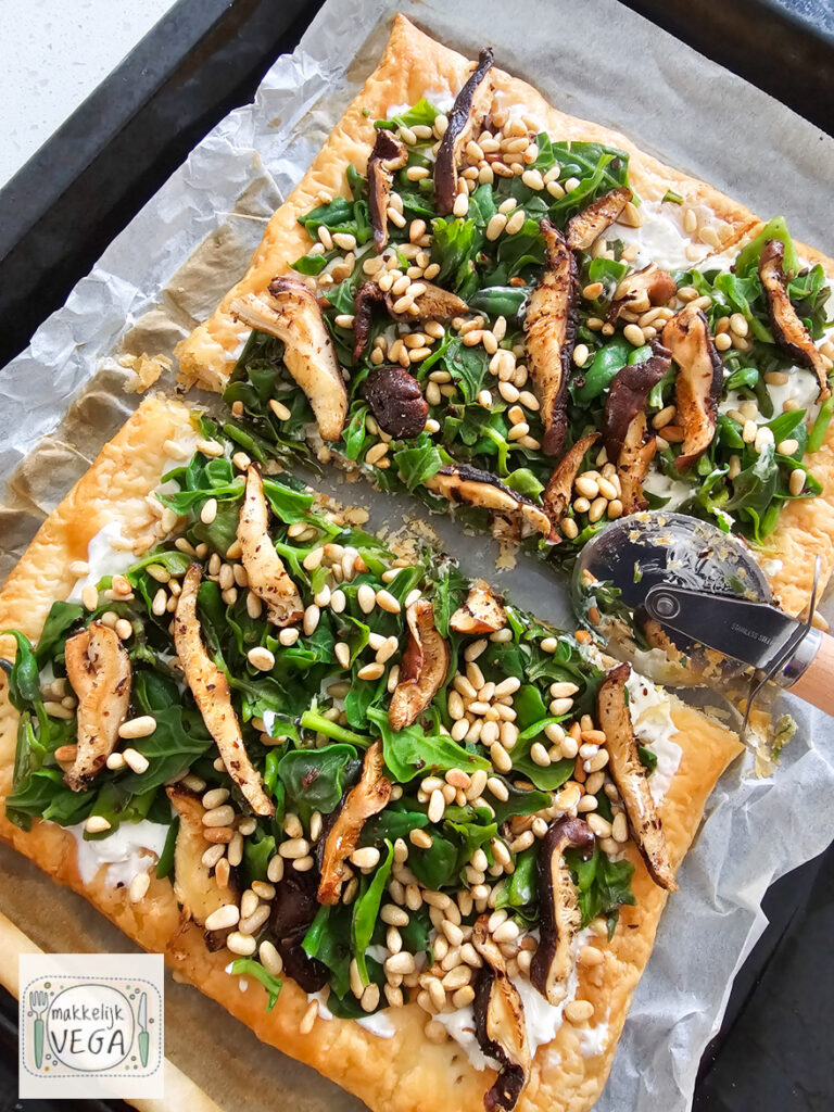 Flammkuchen met Nieuw-Zeelandse spinazie